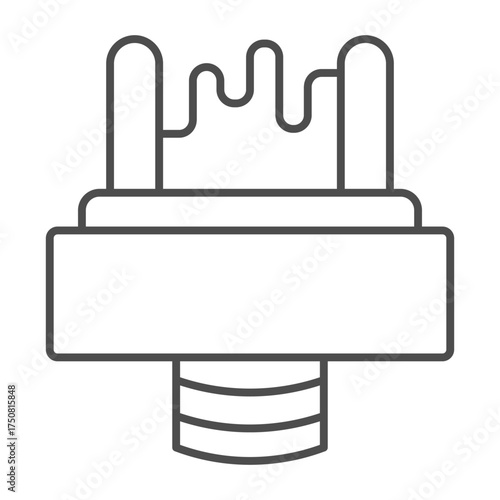 Atomizer with springs thin line icon, vape device concept. Vector graphics. Vaping sign on white background, outline style icon for mobile or web design.
