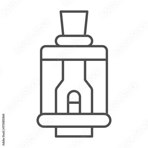 Vape filter thin line icon, device concept. Vector graphics. Vaping sign on white background, outline style icon for mobile or web design.