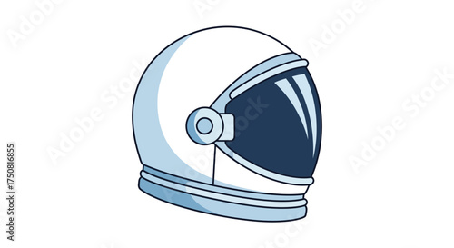Stylized Astronaut Helmet Illustration on White Background for Space Exploration Concept