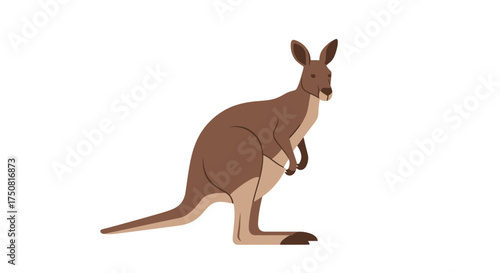Stylized kangaroo illustration against a bright white backdrop offering versatile applications and