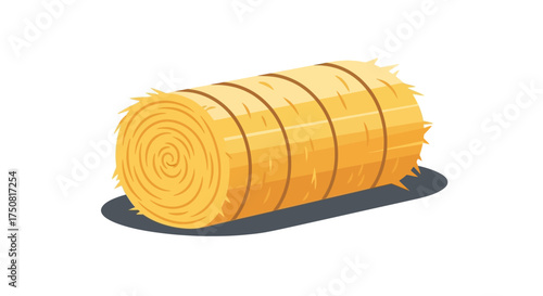 Cartoon illustration of a golden bale of hay, evoking a sense of rustic charm and harvest abundance