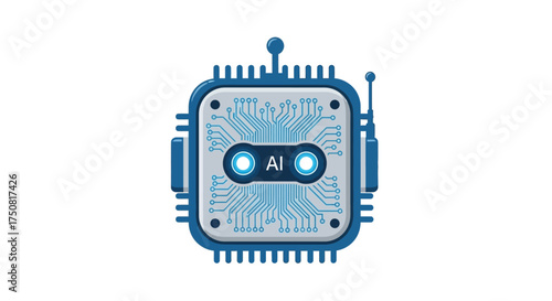 Futuristic artificial intelligence chip illustration representing advanced technology and