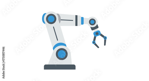 Robotic arm depiction, futuristic illustration showcasing industrial automation and precision