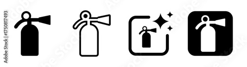 Fire extinguisher icon extinguisher symbol fire cylinder sign in transparent PNG vector illustration for safety equipment emergency response and fire protection design