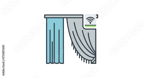 Smart home automation with connected curtains controlling light and privacy via wireless technology