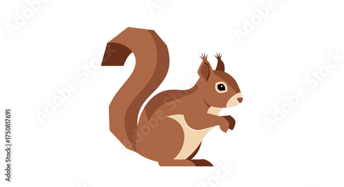 Whimsical woodland friend with bushy tail charming squirrel cartoon character design illustration