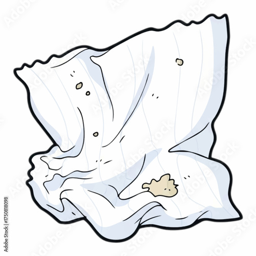 Vector used tissue, isolated on white background.