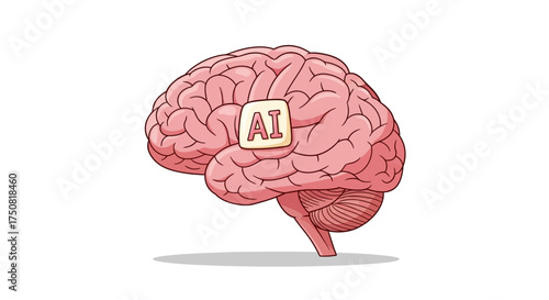 Artificial Intelligence Brain Illustration.