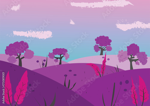 Simple landscape background, vector illustration