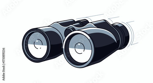 Black Binoculars Illustration.