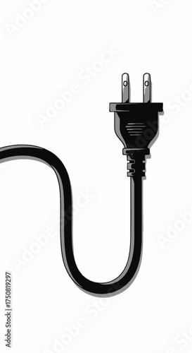 Black electrical power cord and plug.