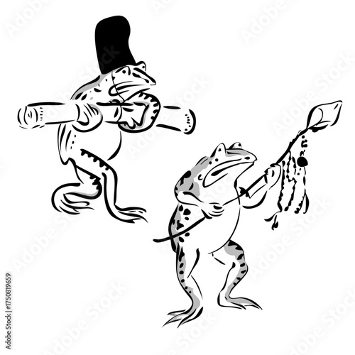 鳥獣人物戯画　カエル日本の歴史的漫画