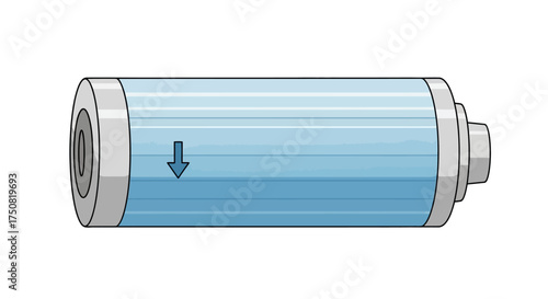 Blue battery with charge indicator.