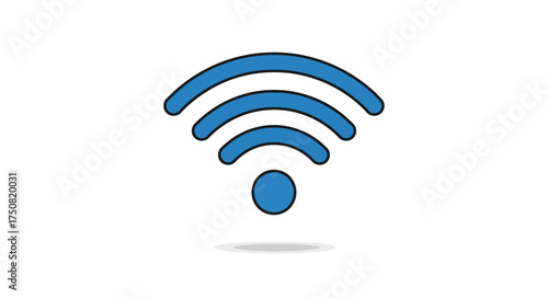 Blue WiFi Symbol Icon.
