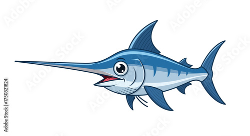 Cartoon Swordfish Illustration.