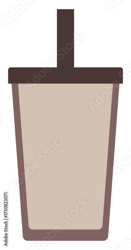 A bubble tea takeaway cup icon vector illustration for cold drinks and boba shops.