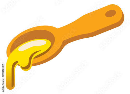 A honey drip icon vector showing sweet golden honey used as a natural sweetener.