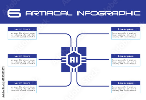 Artificial Intelligence Infographic Template with 6 and 8 Options – Editable Business Design