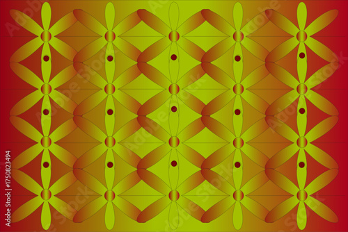 Abstract Fluffy Spiral in Warm Red and Yellow Gradient