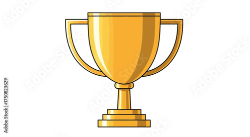 Illustration of a golden trophy with handles and a pedestal, symbolizing victory and achievement
