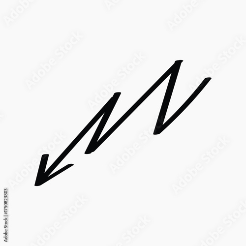 Simple black curved arrow illustration vector