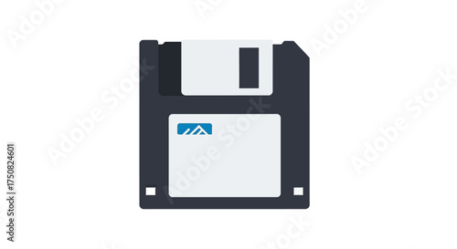Floppy disk graphic representation for old technology or computing data storage