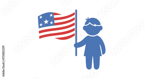 Celebrating freedom: A child with national flag conveying a sense of patriotism and national pride