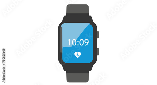 Modern health monitoring: stylish smartwatch displaying the time and vital signs data
