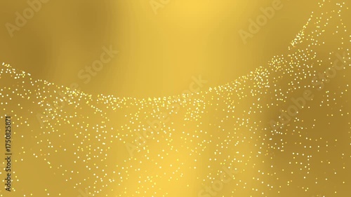 Golden background with many tiny sparkling white dots. Suitable for festive designs, holiday themes, luxury concepts, and glamorous graphics.