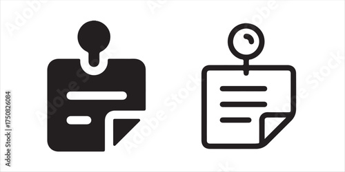 Essential note pinned icons conveying reminders, tasks, and important memos for business presentations and personal organization in modern designs vector illustration!