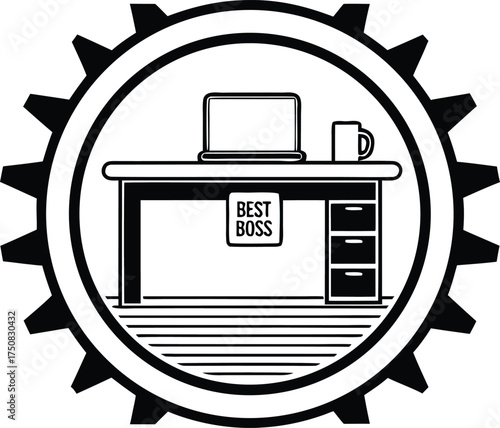 Boss Day Celebration Illustration. Appreciation Design for Boss and Leadership. Office Team Celebrating Boss Day Artwork. Happy Boss Day Greeting Concept Design. Leadership and Appreciation Poster