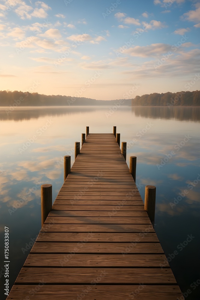 Fototapeta premium Wooden Pier on Lake