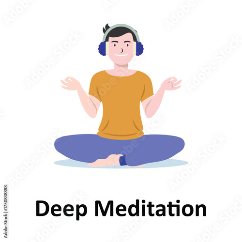 Deep Meditation Vector Illustration Which can easily edit or modify