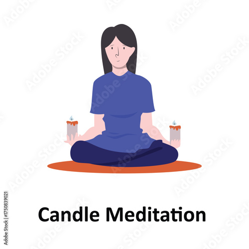 Candle Meditation Vector Illustration Which can easily edit or modify