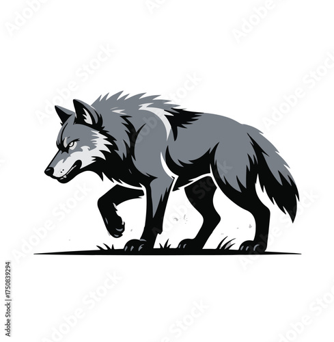 Cute orange fox illustration standing alertly with bushy tail, suitable for children books and nature themes