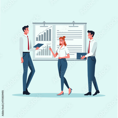 business people with chart