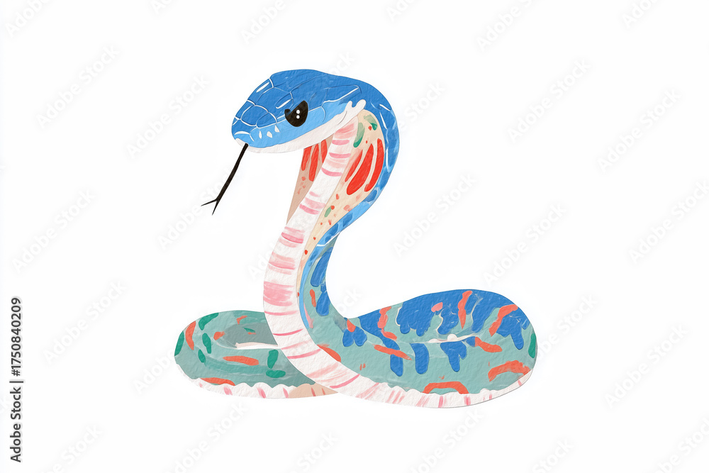 Fototapeta premium Colorful abstract snake with vibrant patterns and textures
