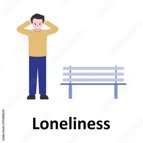 Loneliness Vector Illustration Which can easily edit or modify