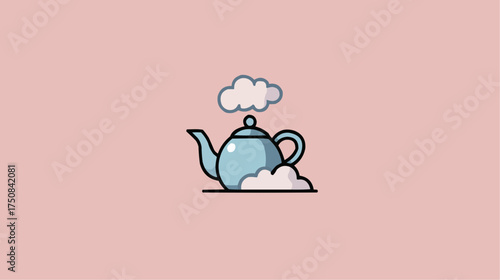 Teapot with cloud steam for sustainable living and mindful consumption