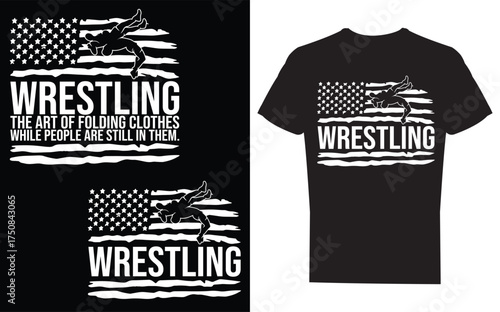 Dynamic silhouette of a wrestling match capturing the intense action and athleticism of the sport in a stylized graphic representation