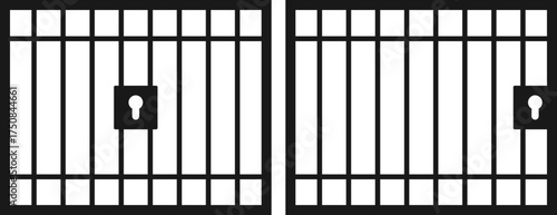 jail icon set. Jails cell symbol