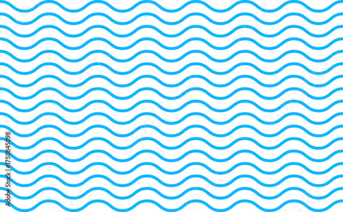 Ocean sea wave icon set. Repeating blue water symbols. Wavy waters icons collection