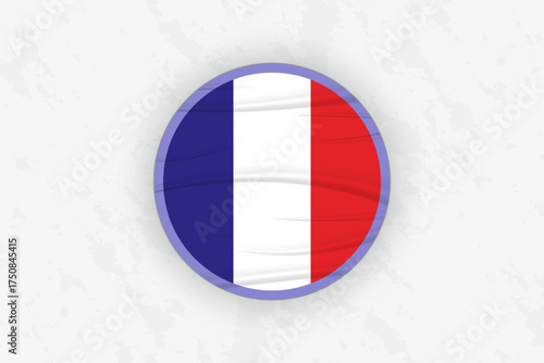 France Flag Circular Sticker Design, National Pride Decal.