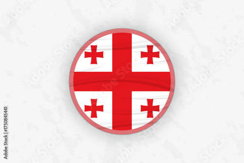 Georgia Flag Circular Sticker Design, National Pride Decal.