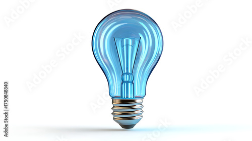 Blue lightbulb illustration on white background