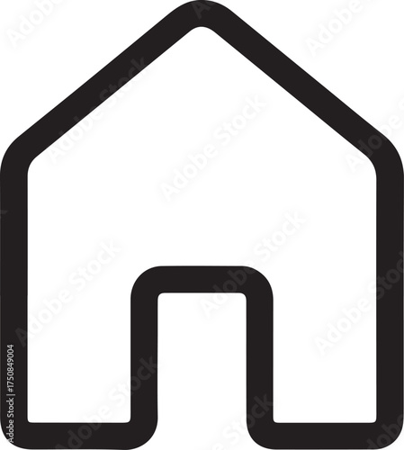 Minimalist Home Navigation Line Icon | Isolated House Symbol Vector