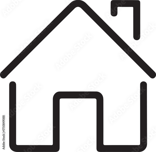 Minimalist Home Navigation Line Icon | Isolated House Symbol Vector