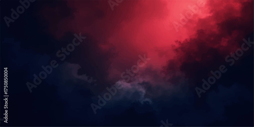 Abstract swirling clouds of vibrant red and deep blue hues creating a dramatic and ethereal cosmic nebula background