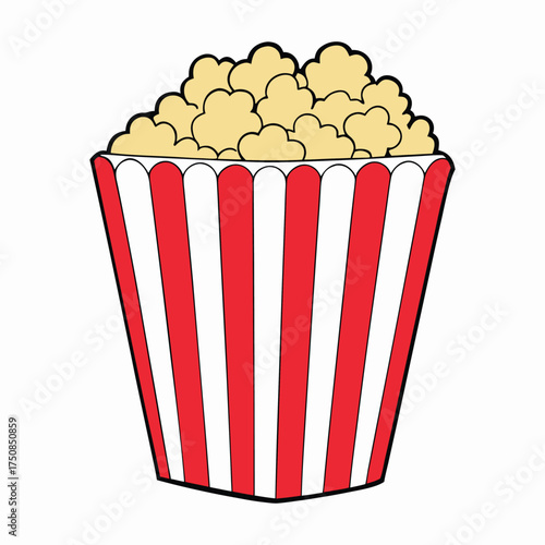 A warm, striped basket overflowing with golden, fluffy popcorn, perfect for movie nights, snacks, or sharing joy with family and friends in a cozy, fun vibe.
