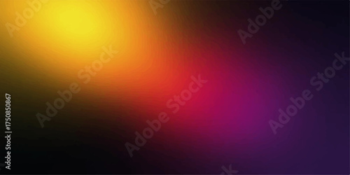 Abstract gradient background with vibrant yellow orange red purple hues and dark black corners